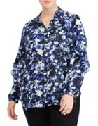 Lauren Ralph Lauren Plus Ruffled Floral Georgette Shirt