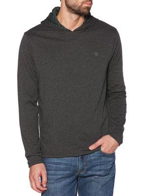 Original Penguin Reversible Striped Cotton Sweatshirt