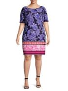 Eliza J Plus Floral Short Sleeve Shift Dress