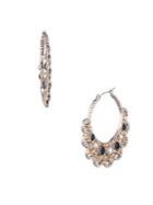 Marchesa Goldtone, Faux Pearl & Crystal Hoop Earrings