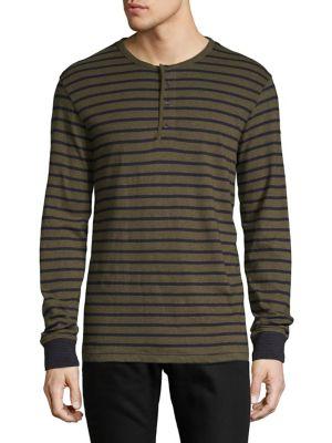 Lucky Brand Striped Long-sleeve Cotton Henley