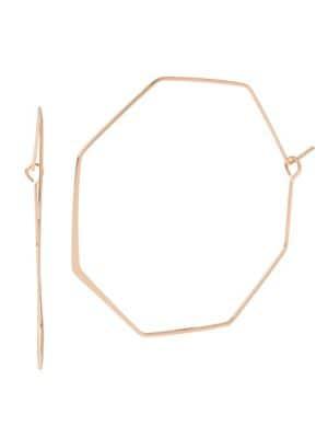 Bcbgeneration Rose Goldtone Geometric Octagon Hoop Earrings