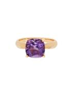 Lord & Taylor Amethyst And 14k Yellow Gold Solitaire Ring