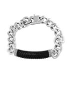 Effy Sterling Silver And Ruthenium Cuban Chain Bracelet