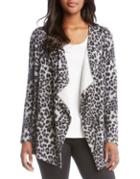 Karen Kane Leopard Print Fleece Cardigan