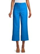 Sfw Linen-blend High-rise Cuffed Pants