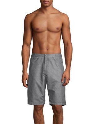 Black Brown Buttoned Swim Shorts