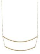 Lord & Taylor 14k Italian Gold Double Curved Bar Necklace