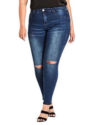 City Chic Plus Skinny Denim Pants