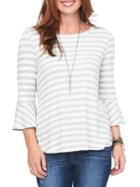 Democracy Striped Bell-sleeve Top