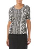 Olsen Snake-print Elbow-sleeve Tee