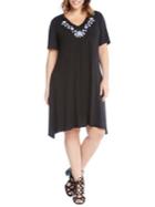 Karen Kane Plus Embroidered Handkerchief Dress
