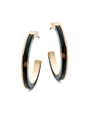 Catherine Stein Designs Inc Goldtone Tortoise Shell Split-hoop Earrings