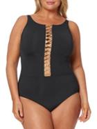 Bleu Rod Beattie Plus One-piece Crisscross Swimsuit