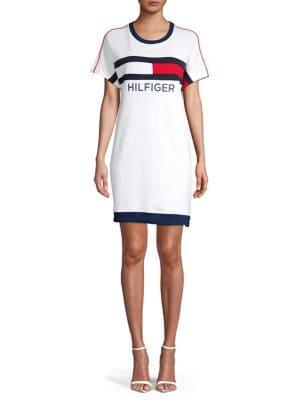 Tommy Hilfiger Performance Graphic Logo Cotton Blend T-shirt Dress