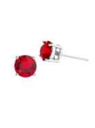 Lord & Taylor Rhodium-plated Sterling Silver And Round Solitaire Crystal Stud Earrings