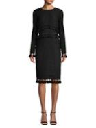 Badgley Mischka Platinum Classic Tassel-trimmed Dress