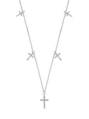 Effy Cross 14k White Gold & Diamond Necklace
