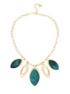 Robert Lee Morris Collection Raising Arizona Green Patina And Oval Frontal Necklace