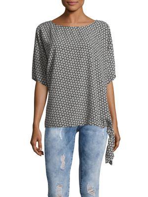 Michael Michael Kors Petite Floral Side-tie Top