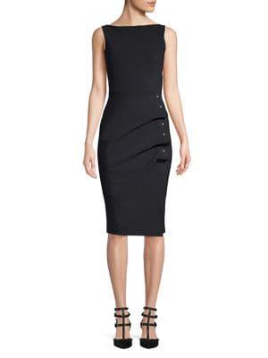 Chiara Boni La Petite Robe Faux Pearl Embellished Sheath Dress