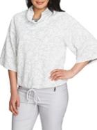Chaus Graceful Blooms Floral Cowlneck Pullover