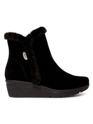 Anne Klein Sport Faux Fur-trim Water-resistant Wedge Boots