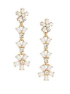 Design Lab Faux Pearl & Rhinestone Goldtone Flower Drop Earrings