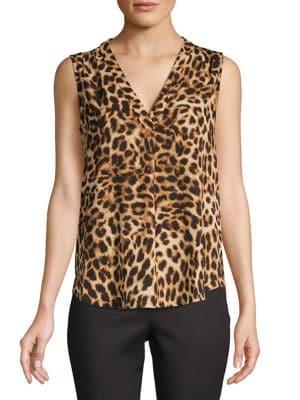 Vince Camuto Daybreak Leopard Print Sleeveless Blouse