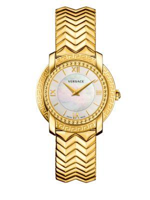 Versace Vam040016 Yellow Goldtone Stainless Steel Link Bracelet Watch