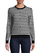 Lord & Taylor Embroidered Stripe Cardigan