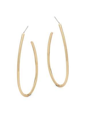 Design Lab Goldtone Curved Hoop Earrings