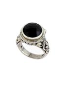 Effy Balissima 18 Kt. Yellow Gold And Sterling Silver Onyx Ring