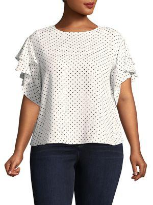 Vince Camuto Plus Dotted Top