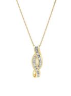 Lord & Taylor Diamond And 14k Yellow Gold Braided Crossove Pendant Necklace