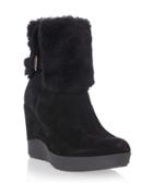 Dune London Pluff Suede And Faux Fur Ankle Boots