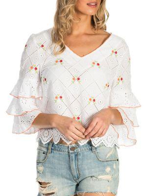 Banjara Embroidered Cotton Cropped Top