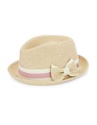 Betmar Joanne Bow-accented Woven Fedora