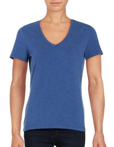 Lord & Taylor Cotton-stretch V-neck Tee