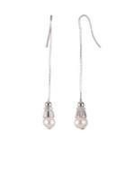 Carolee Essentials 2 Sterling Silver & 7-8mm White Pearl Threader Drop Earrings