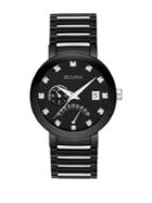 Bulova Men's Diamond Black Ion Plated Watch, Tcw 98d109