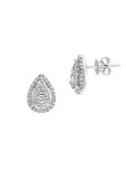 Effy 14k White Gold & Diamond Pear Stud Earrings