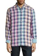 Tommy Bahama Standard-fit Polynesian Plaid Linen Button-down Shirt