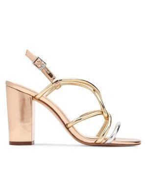 Katy Perry Kendra Caged Metallic Block Heel Sandals