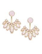 Design Lab Lord & Taylor Round And Marquis Crystal Drop Earrings