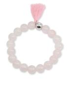 Lord & Taylor Rose Quartz And Sterling Silver Beaded Bracelet