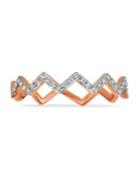 Marco Moore Diamond And 14k Rose Gold Stackable Zigzag Ring, 0.12 Tcw