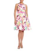 Eliza J Floral Fit-and-flare Dress