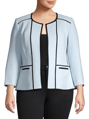 Kasper Contrast-border Crepe Jacket