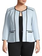 Kasper Contrast-border Crepe Jacket